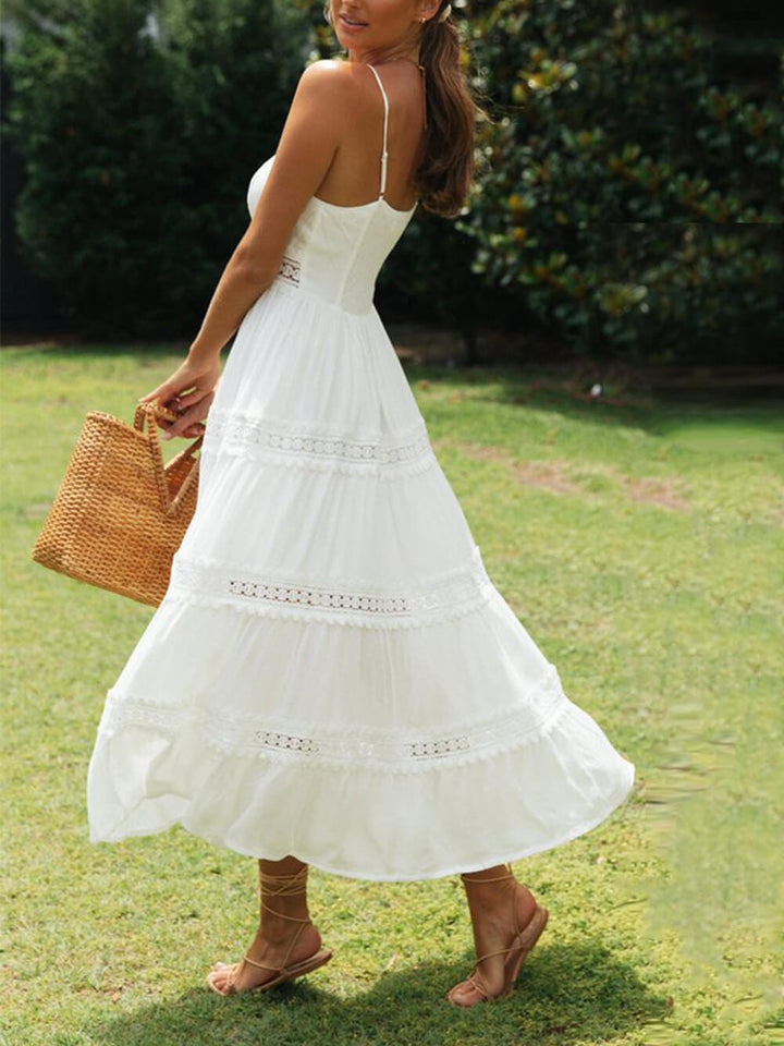 Barbara | Lace Midi Dress with Straps