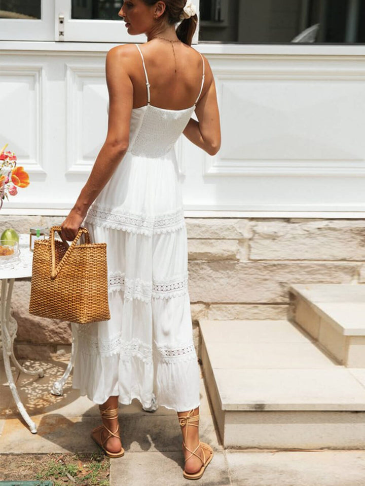 Barbara | Lace Midi Dress with Straps