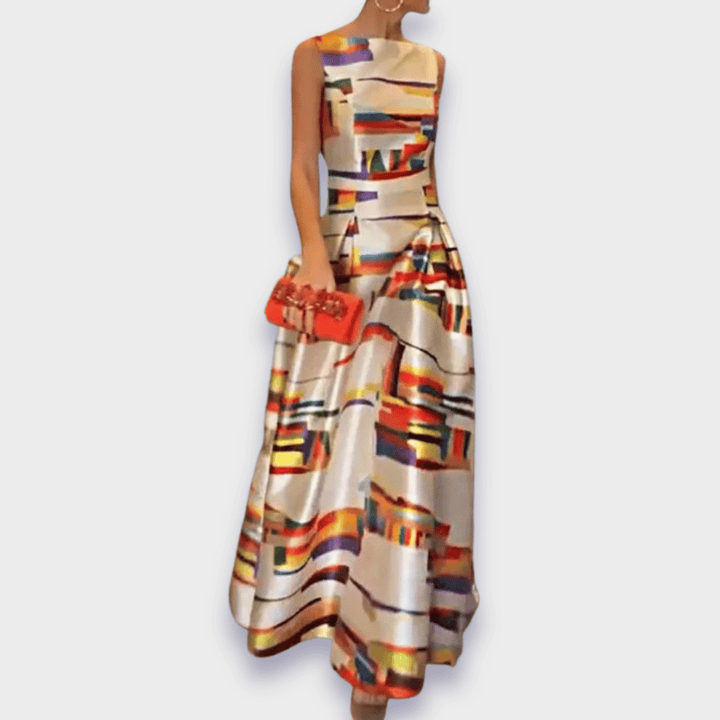 Thessaly | Geometric Long Dress