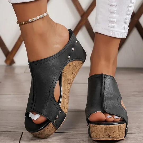 Faith | Elegant Sole Buckle Wedge Sandals
