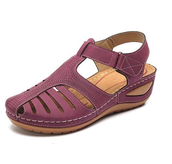 Anne | Leather Retro Orthopedic Sandals