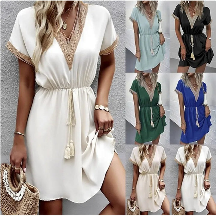 Josephine | Chic V-Neck Boho Dress