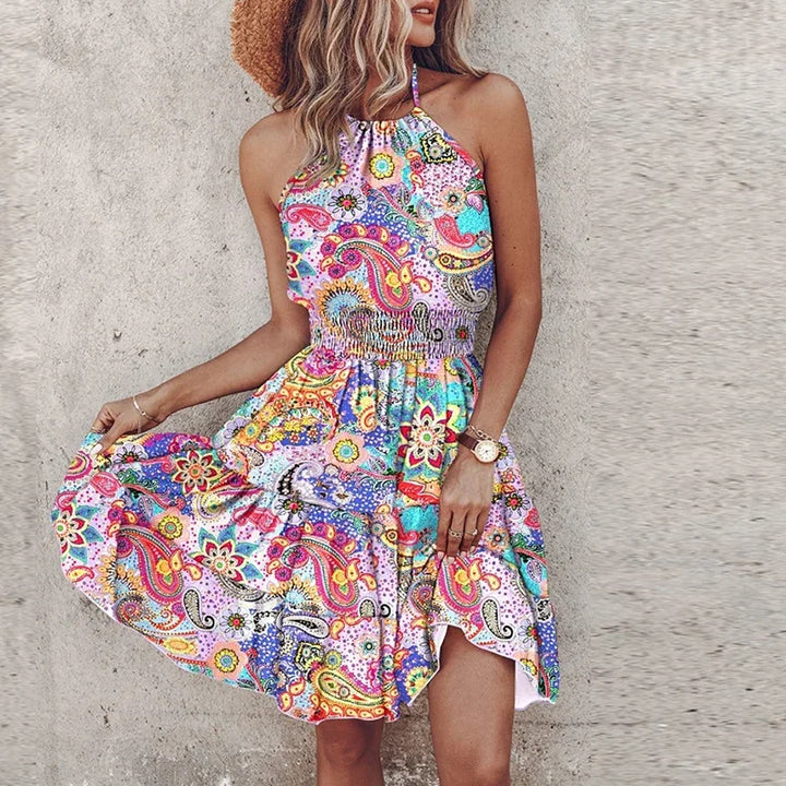 Marlowe | Colorful Bohemian V-Neck Midi Dress