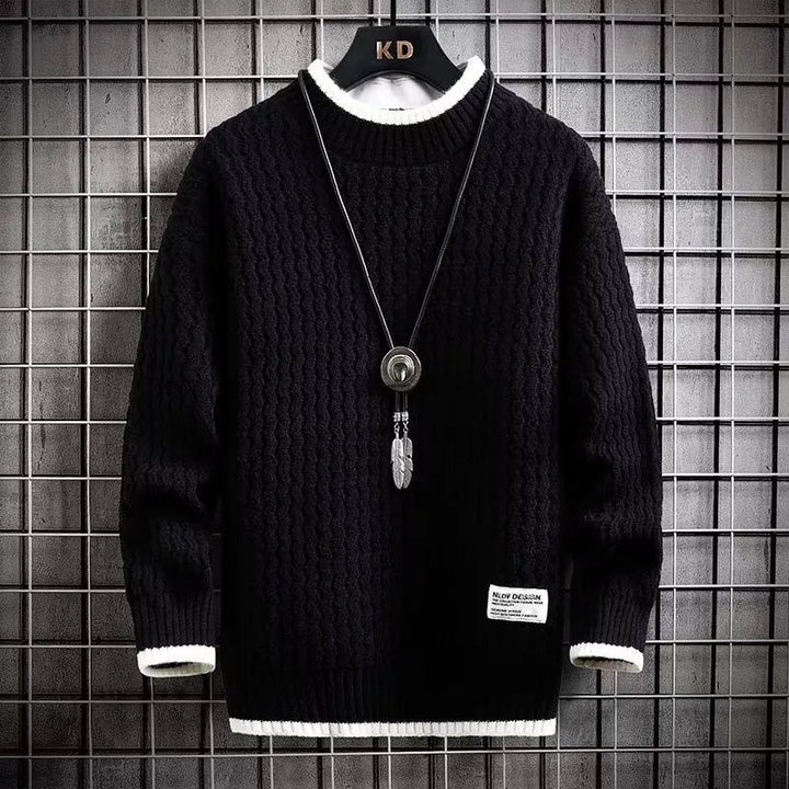 Levi | Color Blocked Cable Knit Turtleneck