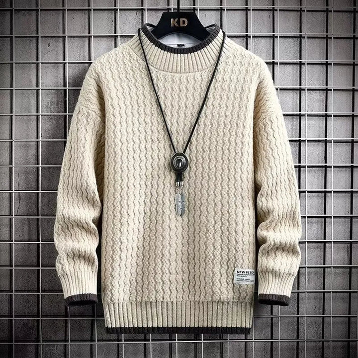 Levi | Color Blocked Cable Knit Turtleneck