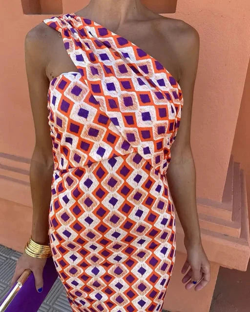 Lily | Colorful Asymmetrical Maxi Dress