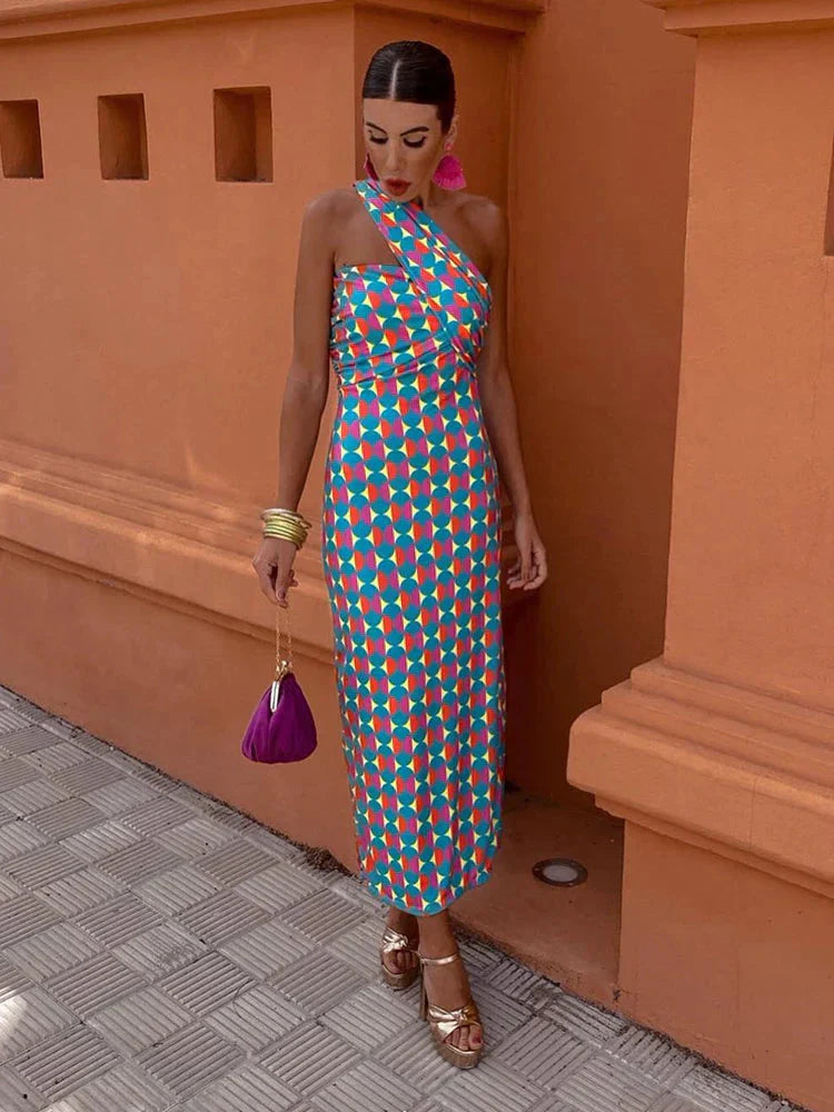 Lily | Colorful Asymmetrical Maxi Dress