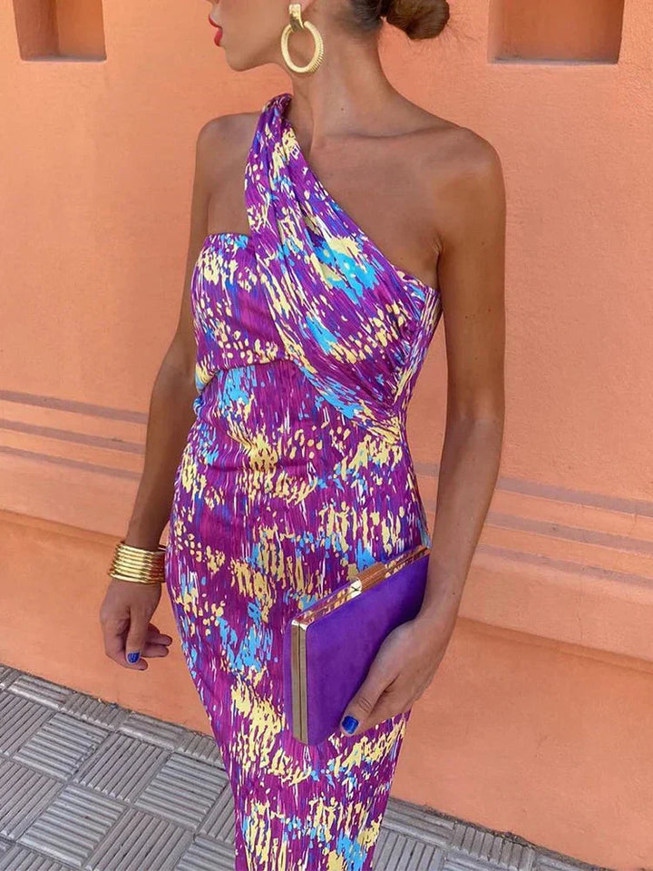 Lily | Colorful Asymmetrical Maxi Dress