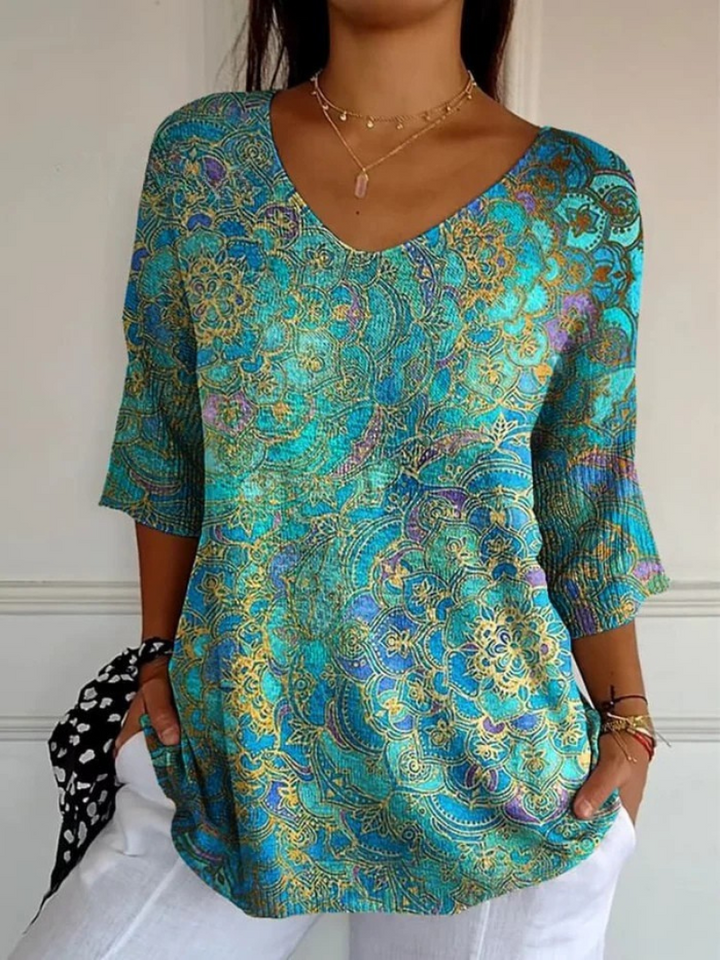 Clarissa | Bohemian V-Neck Blouse