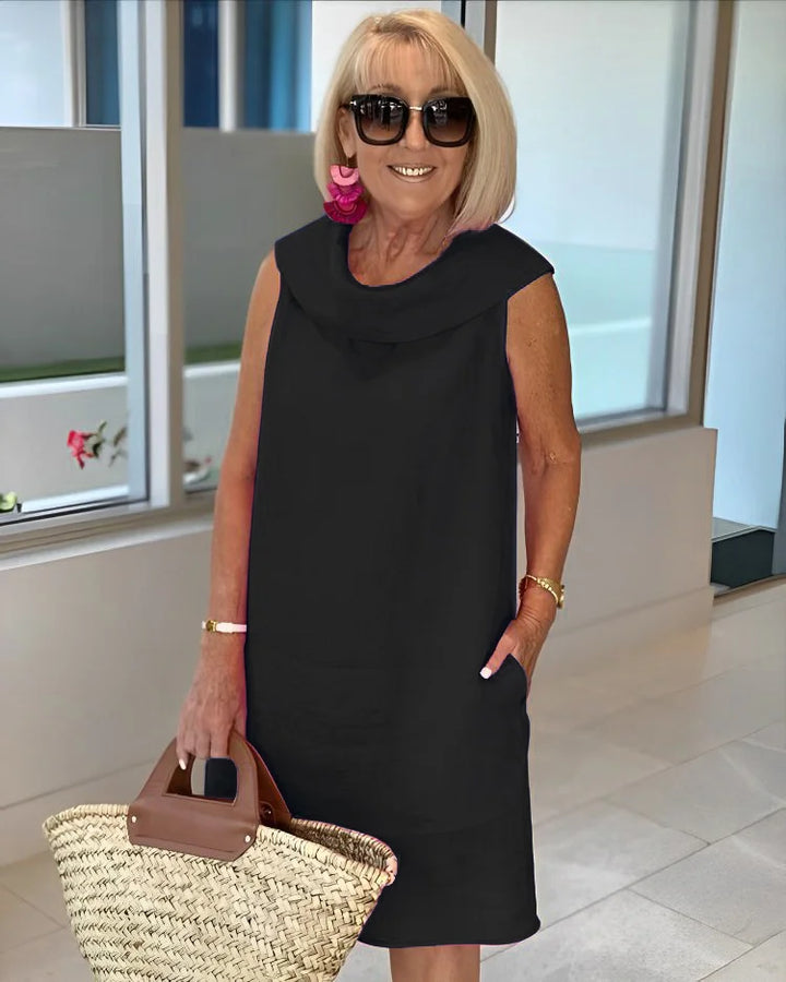 Helena | Sleeveless Shift Dress with Round Neck