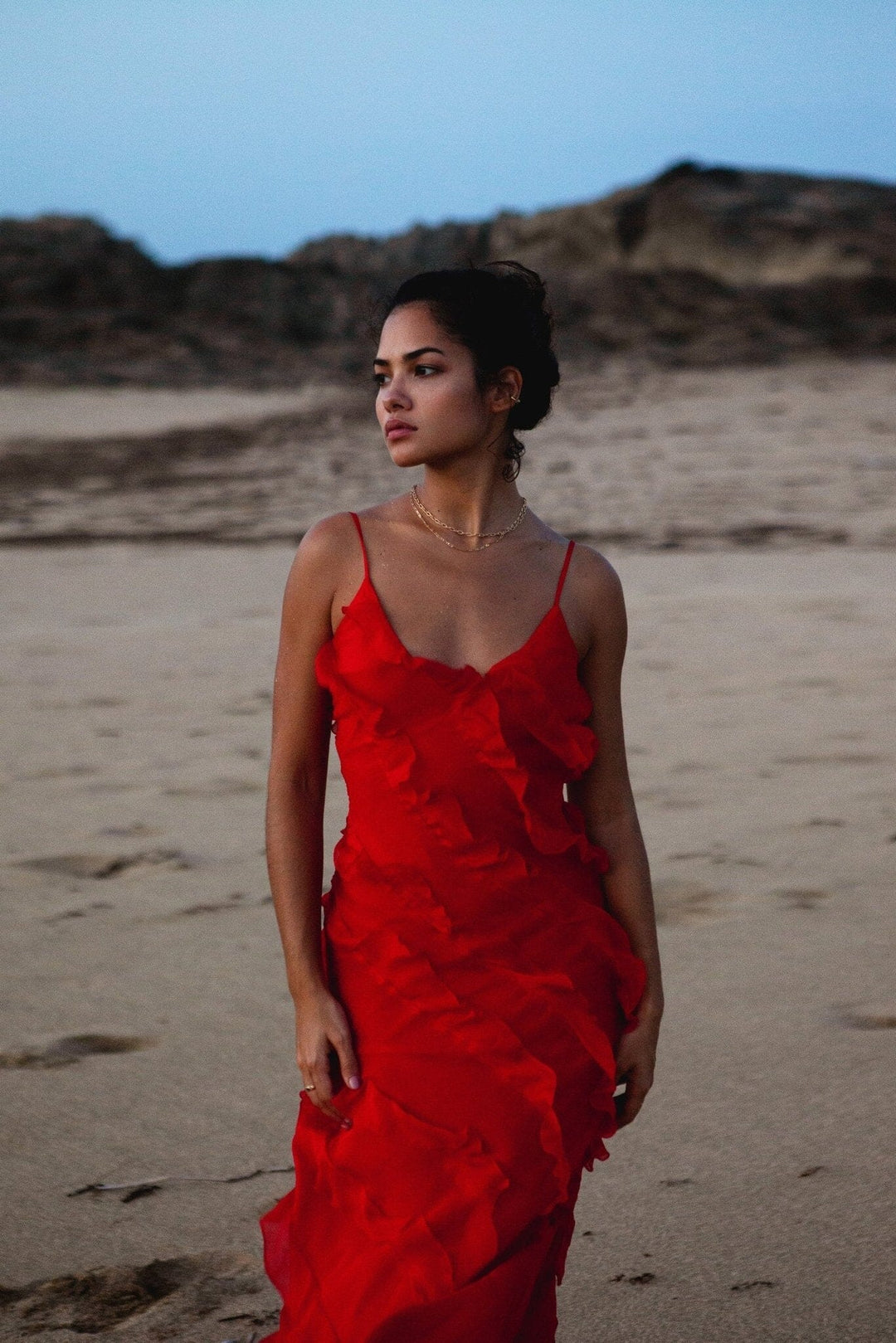 Eve | Ruched Chiffon Maxi Dress