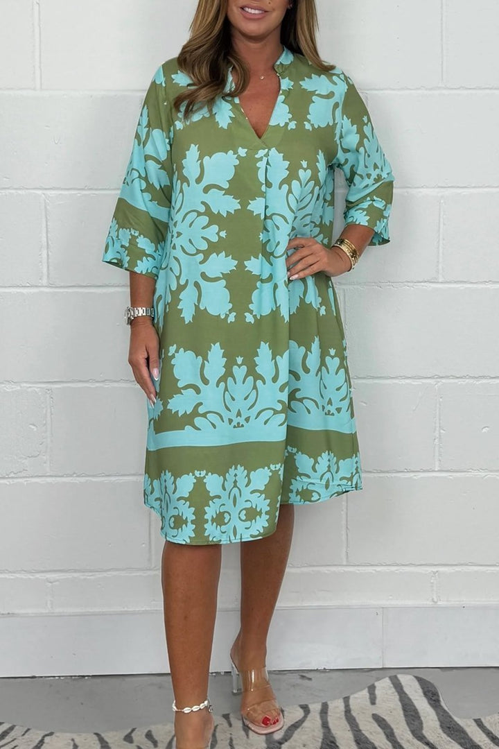 Rowan | Elegant Long-Sleeve Dress with V-Neck
