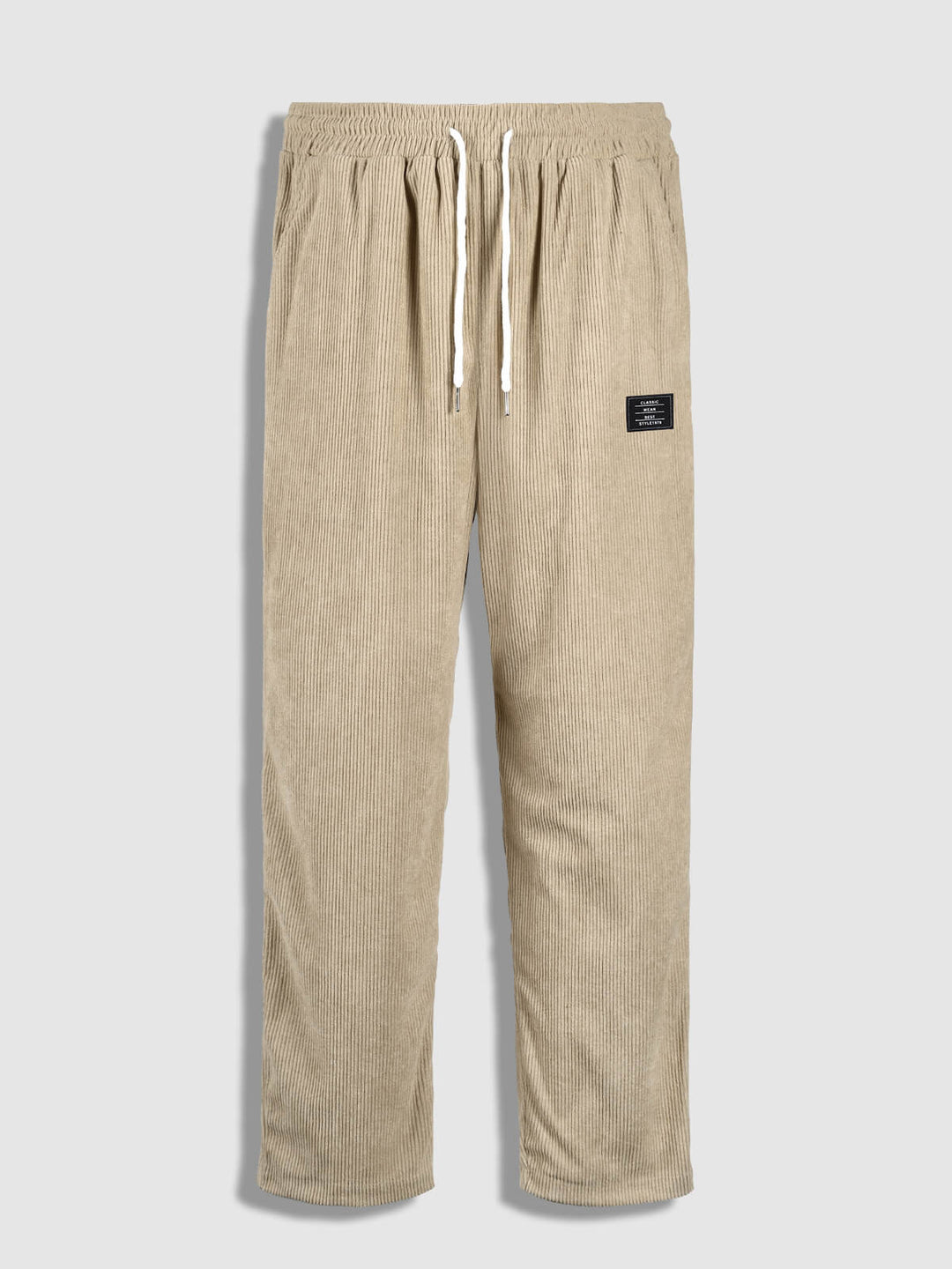 Men's textured plaid terry casual long-sleeved shirt and corduroy pants set