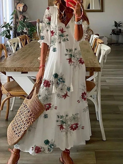 June | Boho Maxi Dress with Flattering Tummy Coverage