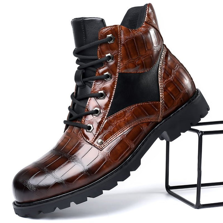 Xavier | Stylish Croco Faux Leather Boots